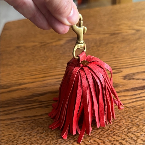 Clare V. Leather red  poof tassel, no longer available. - Picture 2 of 3